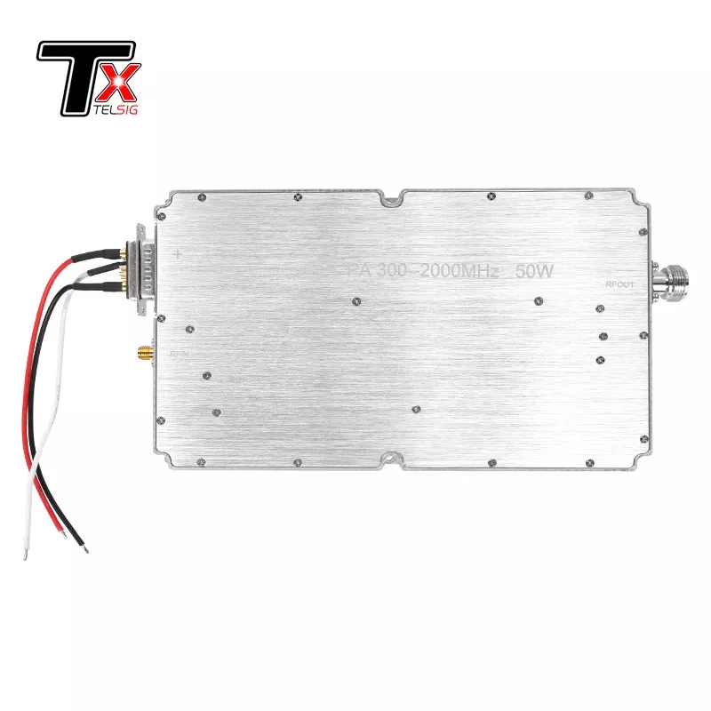 Plataus juostos galios stiprintuvas 300–2000 MHz modulis 50 W be signalo šaltinio